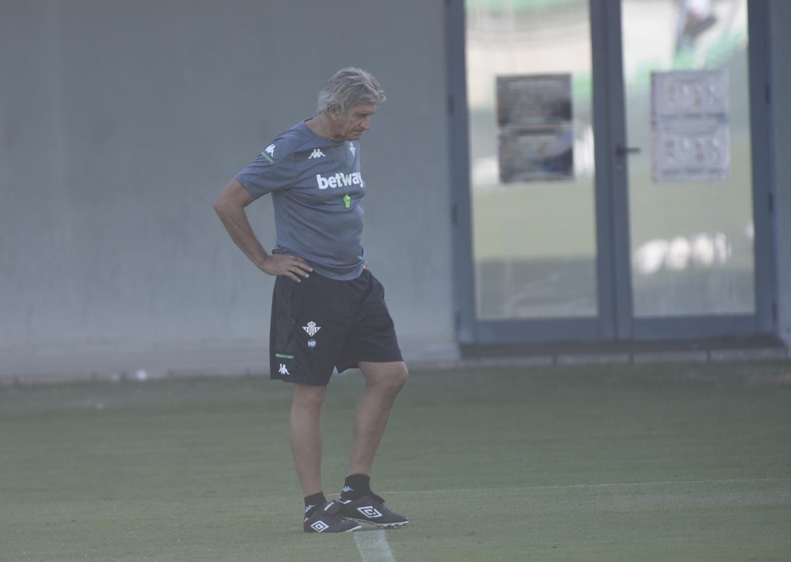  Pellegrini, en el entrenamiento del Betis