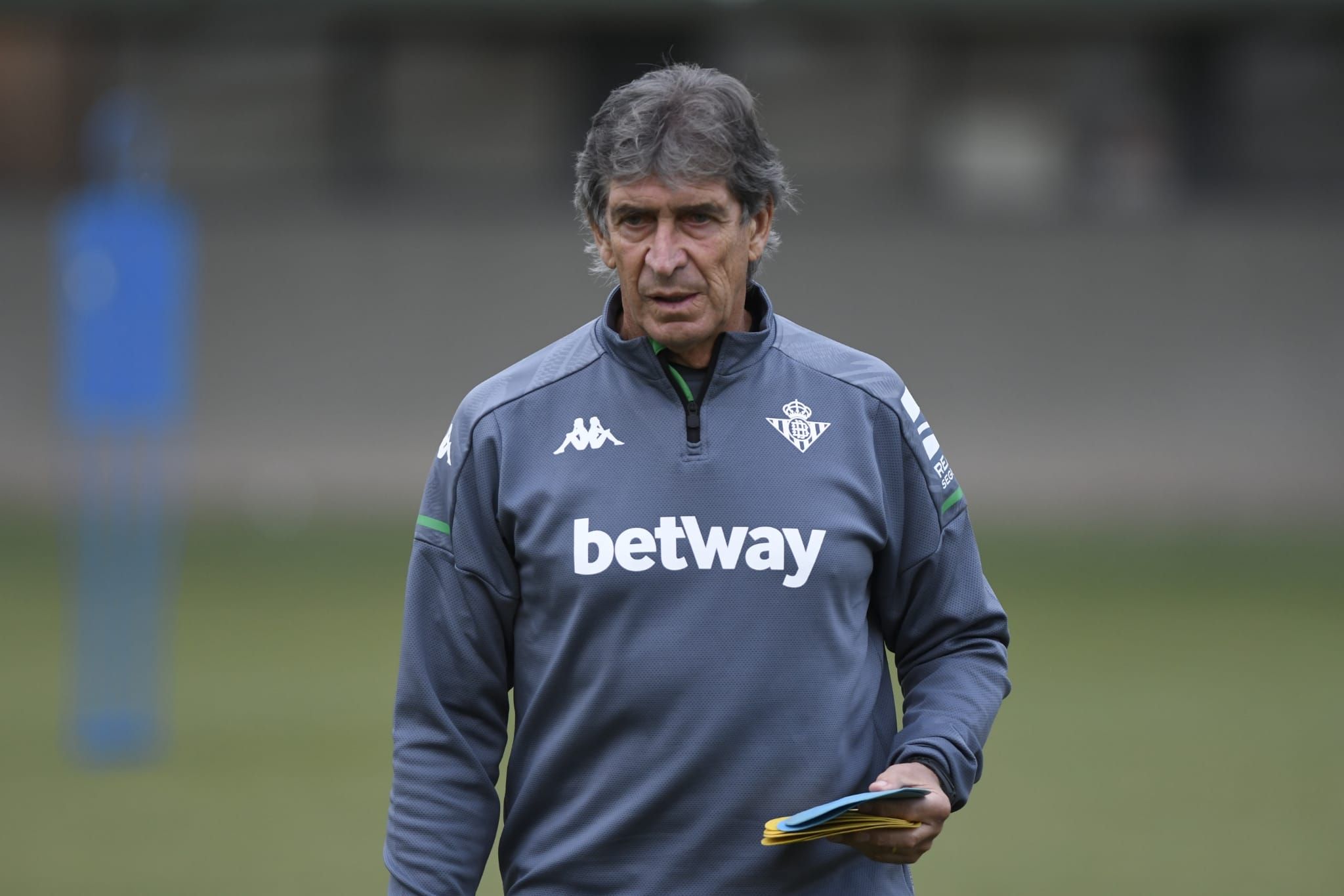 Pellegrini, en el entrenamiento.
