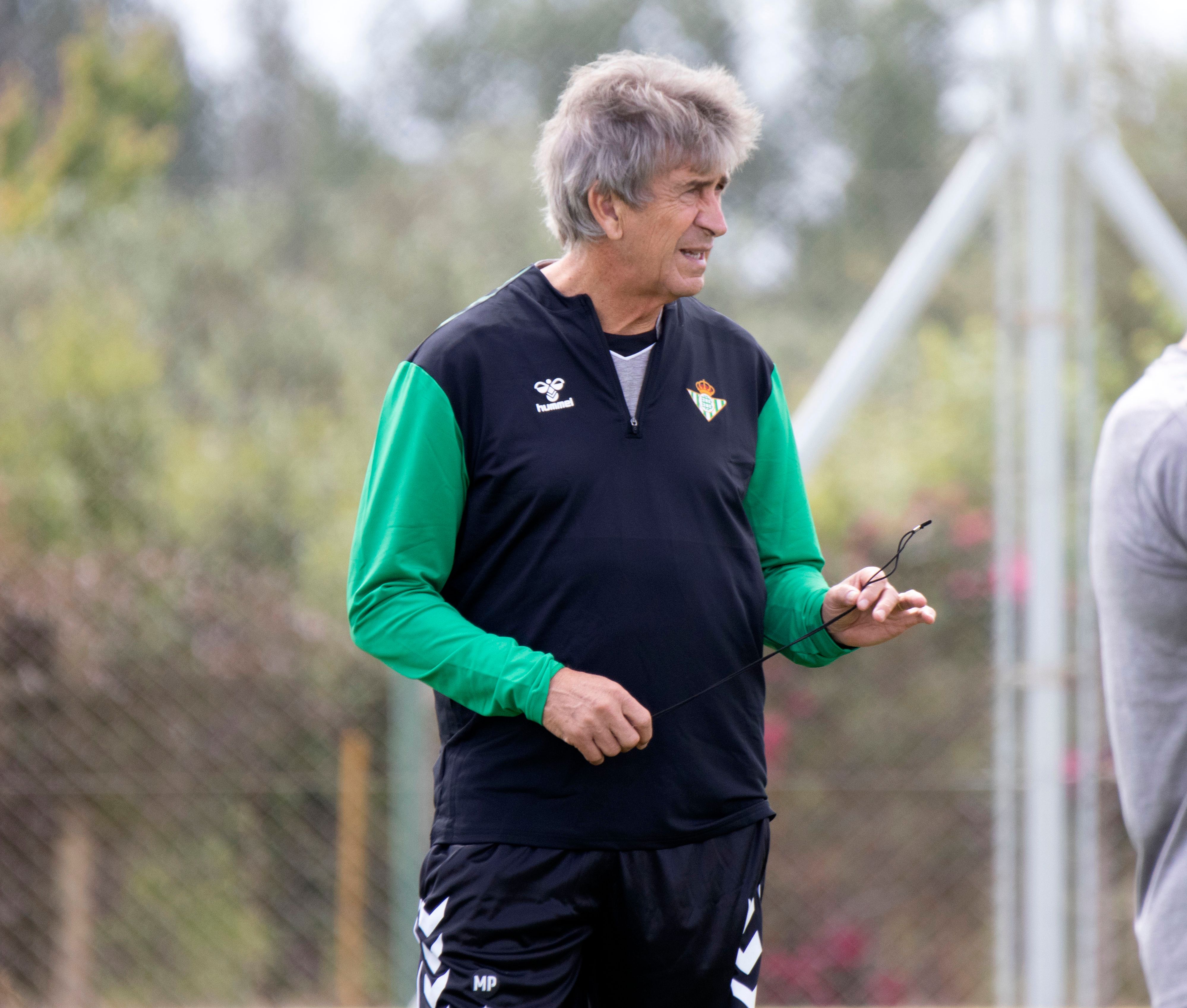  Pellegrini, en el entrenamiento del Betis