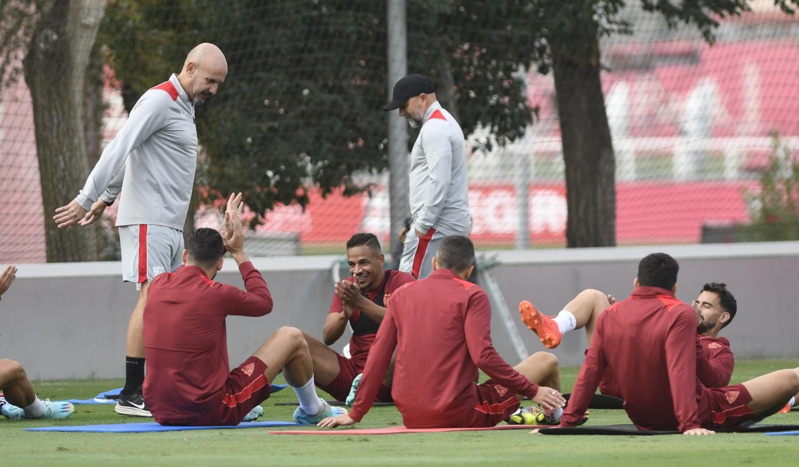  Sampaoli, en el entrenamiento del Sevilla