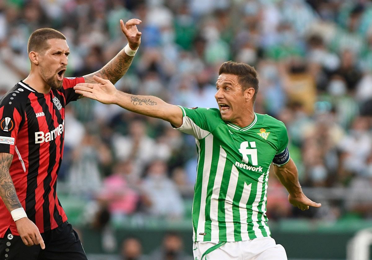 Joaquín, en el duelo ante el Leverkusen.