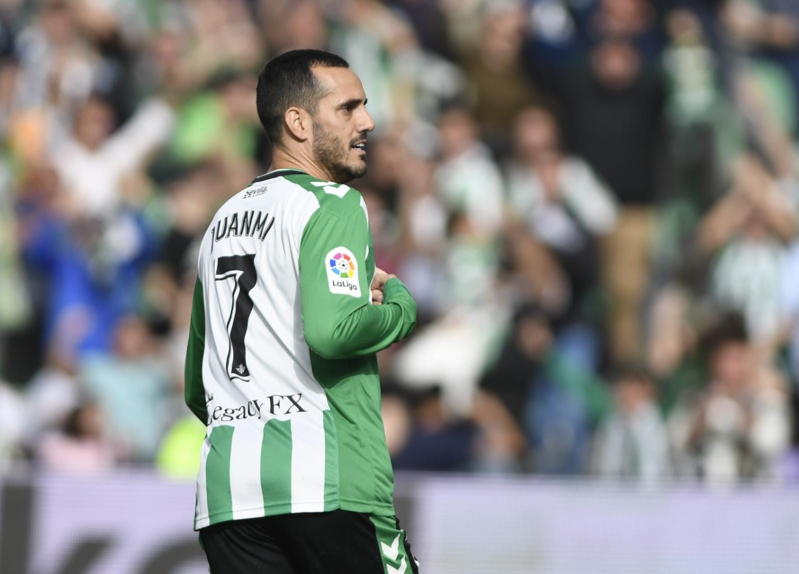 Celebración del gol de Juanmi ante el Valladolid.