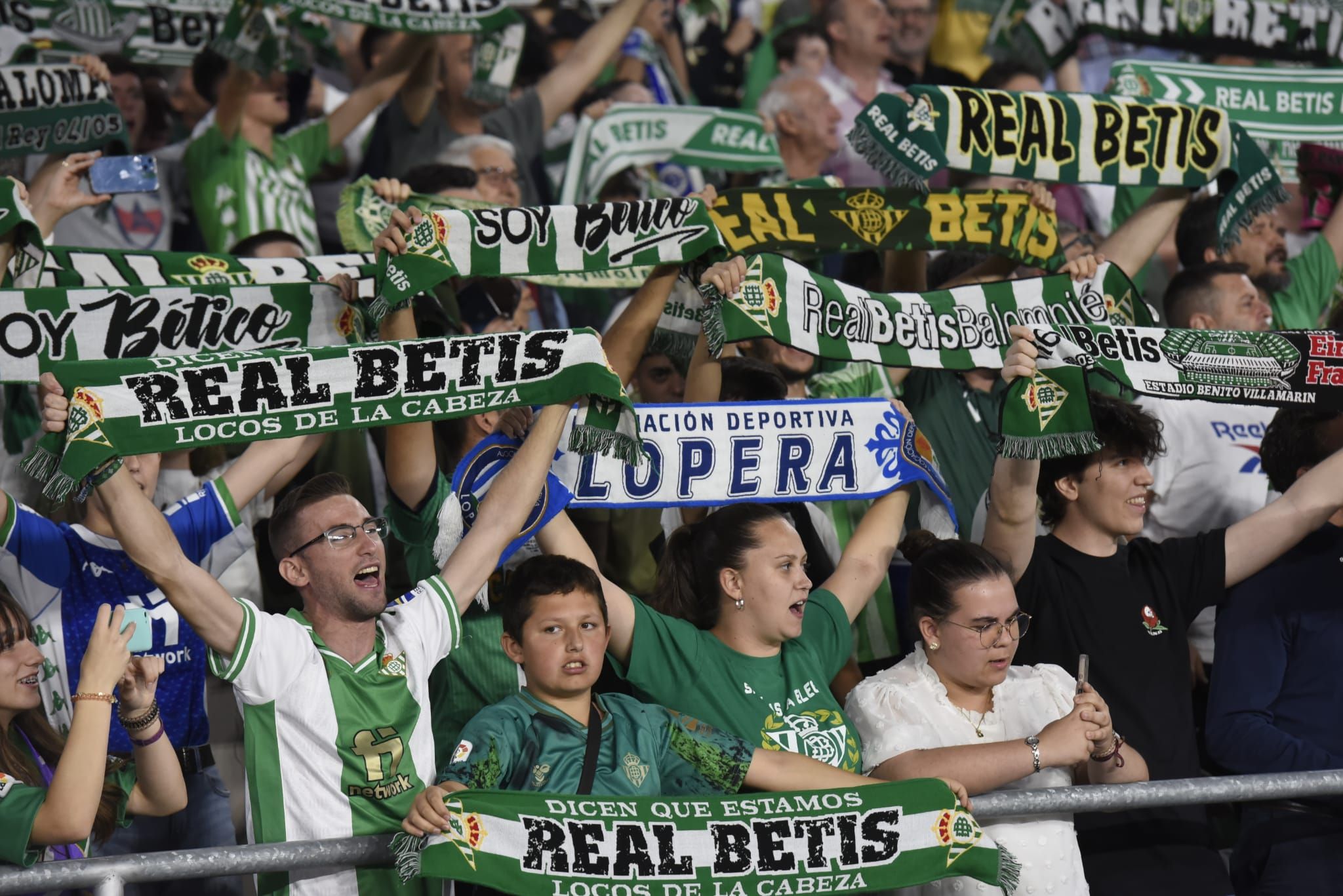  Imagen de la afición del Betis antes del encuentro ante el Getafe.