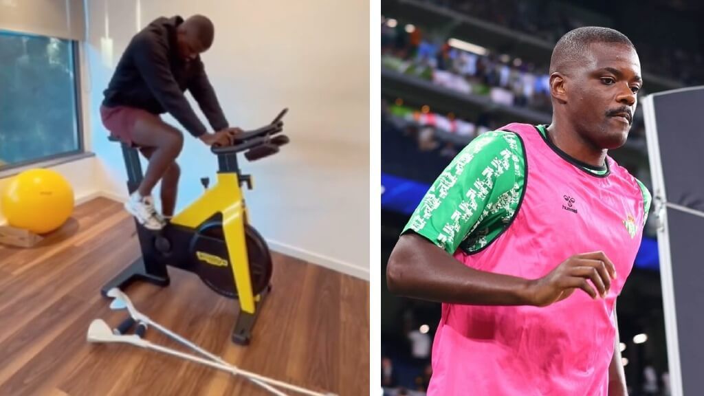  William Carvalho realiza bicicleta en la recuperación de su lesión en el tendón de Aquiles.
