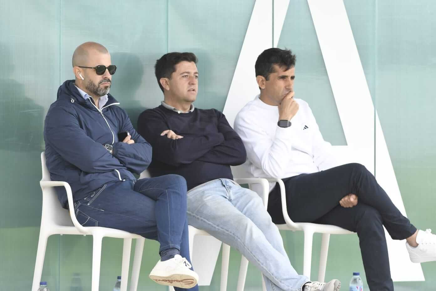 Manu Fajardo, Miguel Calzado y Paco Gallardo, en la ciudad deportiva