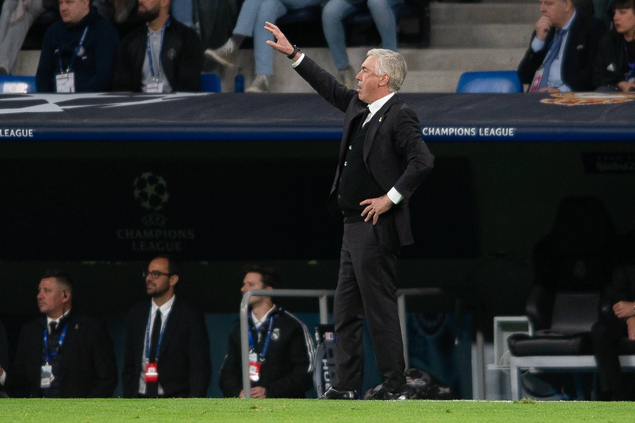 Ancelotti durante el partido del Real Madrid vs Chelsea durante la ida de la Champions League 22-23