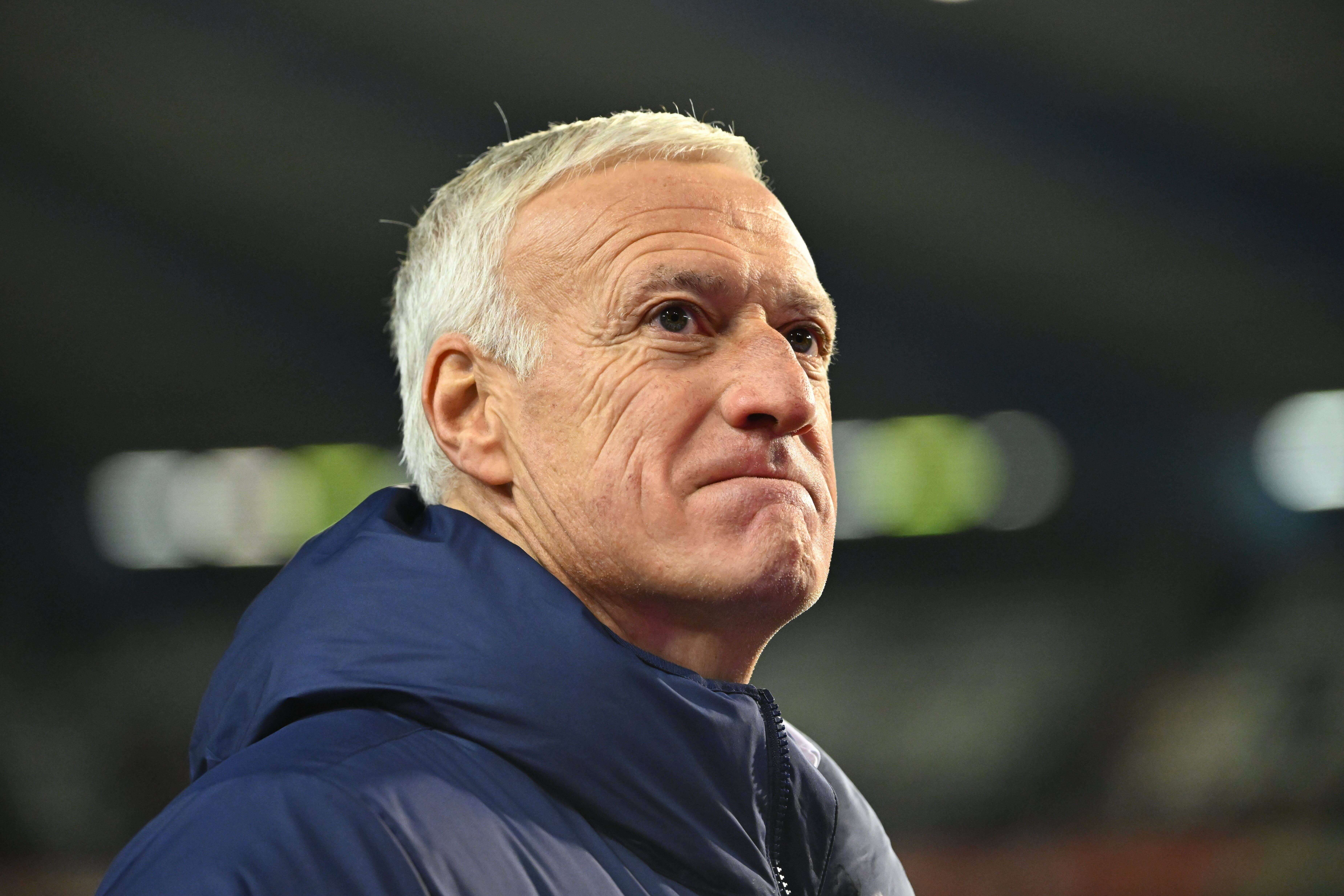 Didier Deschamps en un partido de la Selección Francesa