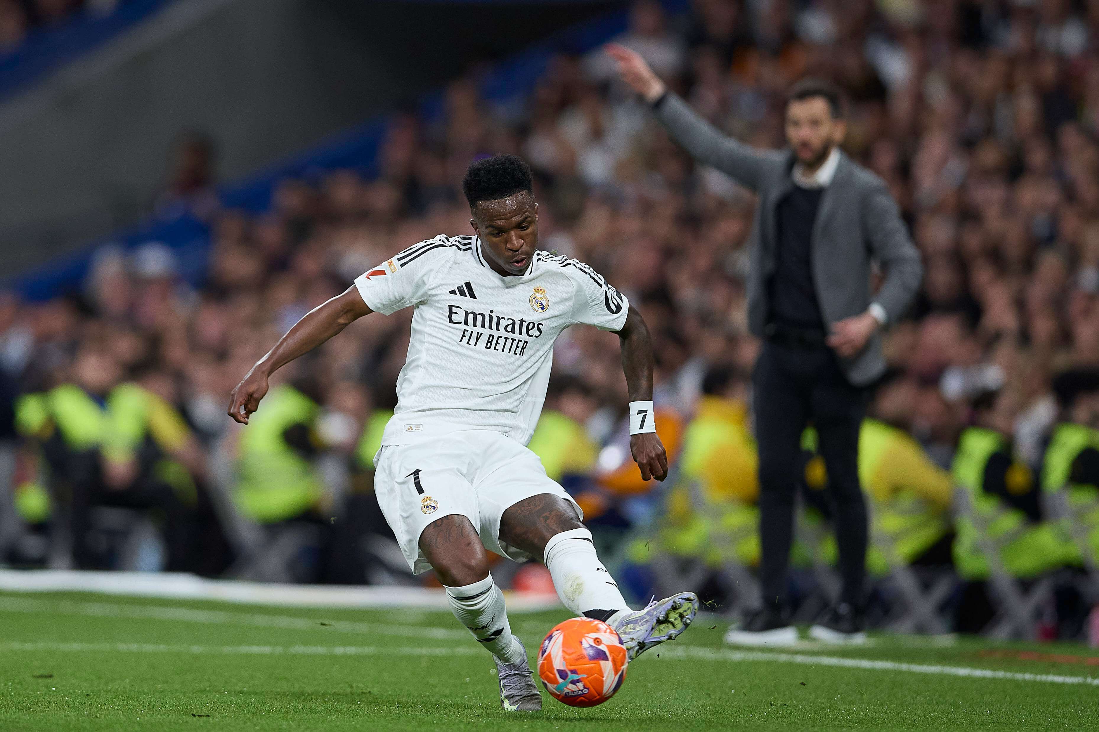  Vinicius Jr, en el partido ante el Valencia en el Bernabéu