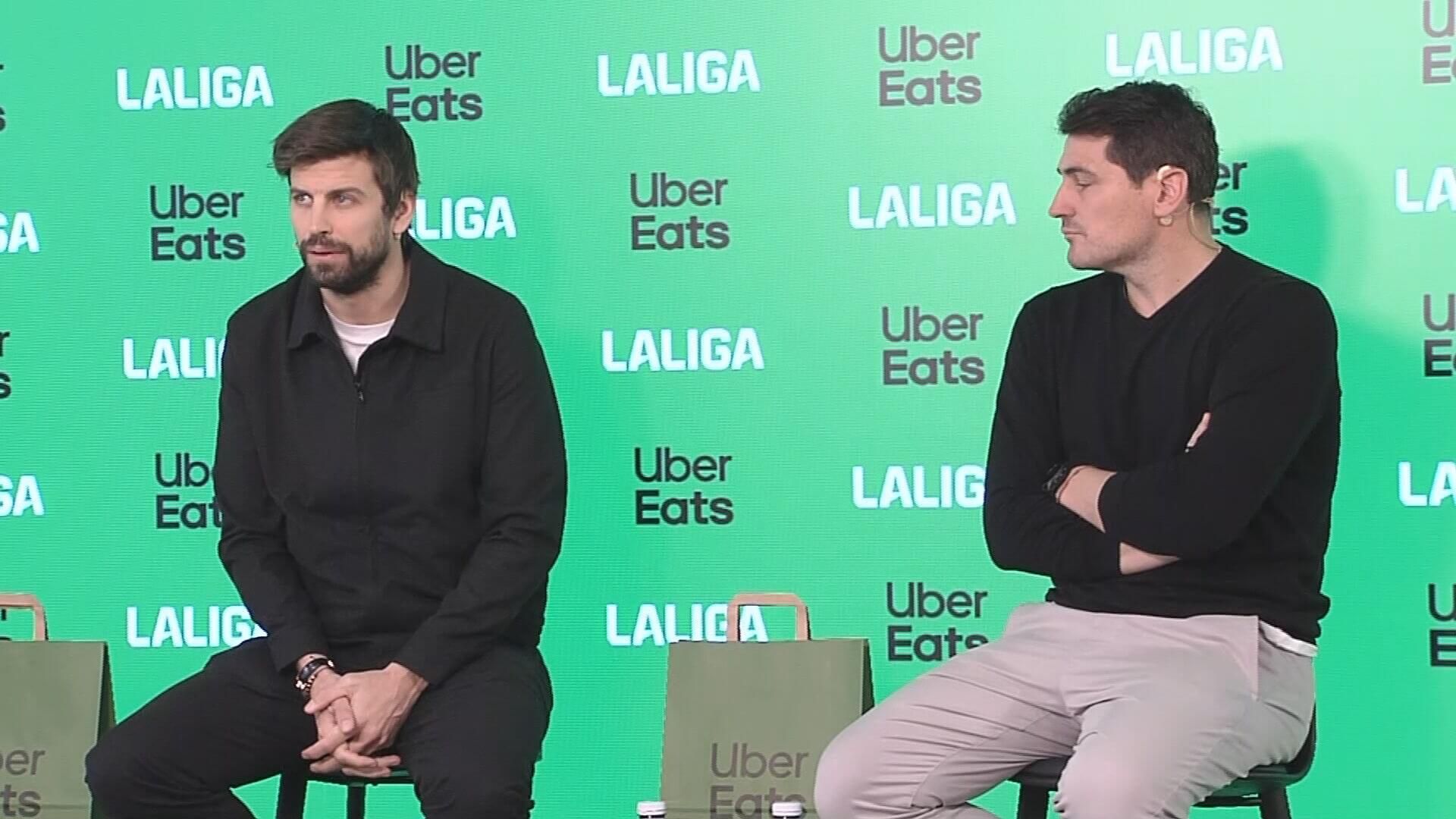 Gerard Piqué e Iker Casillas, en un evento de Uber Eats