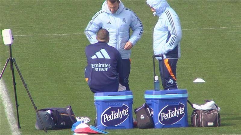  Kylian Mbappé, en el entrenamiento del Real Madrid