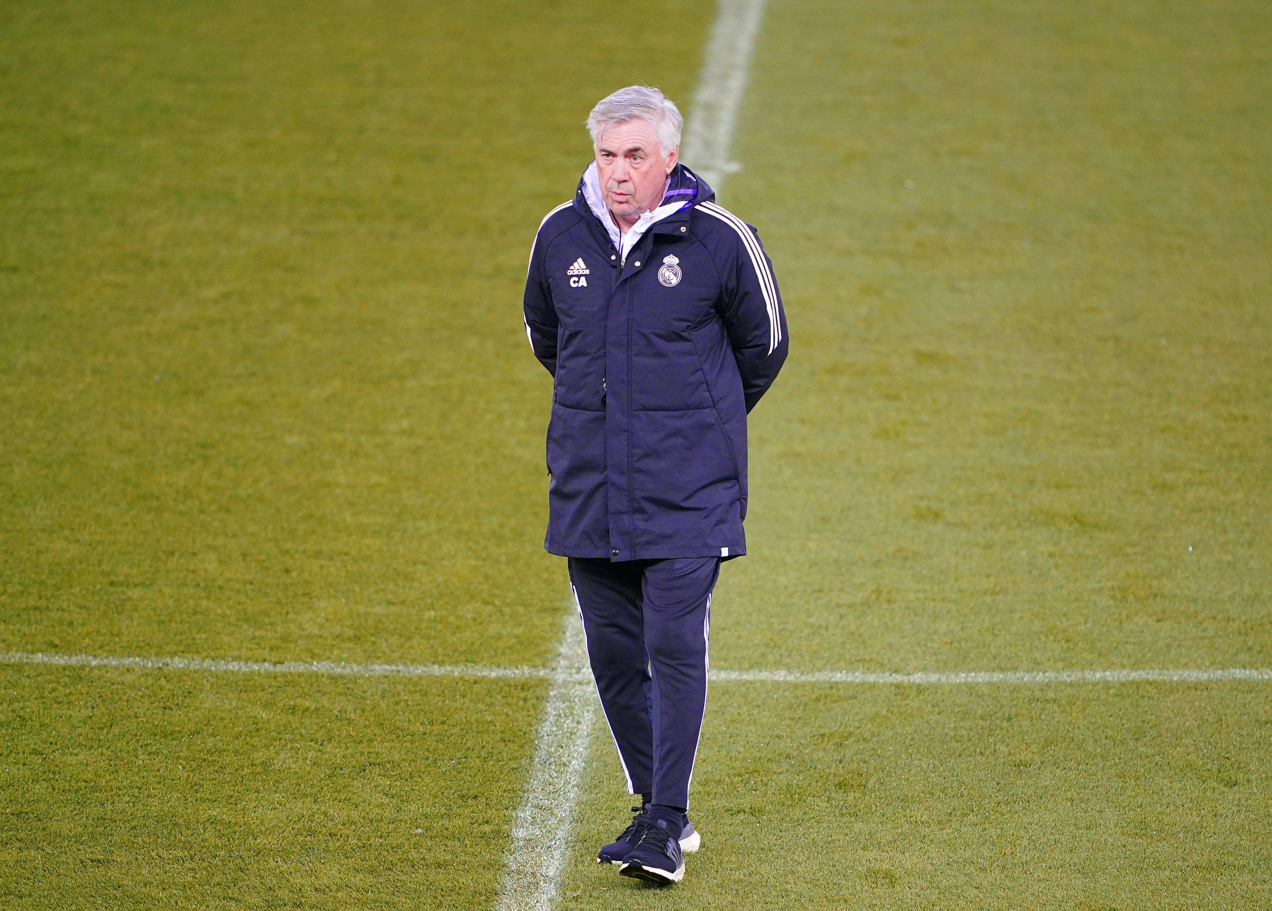  Carlo Ancelotti, en un entrenamiento del Real Madrid.