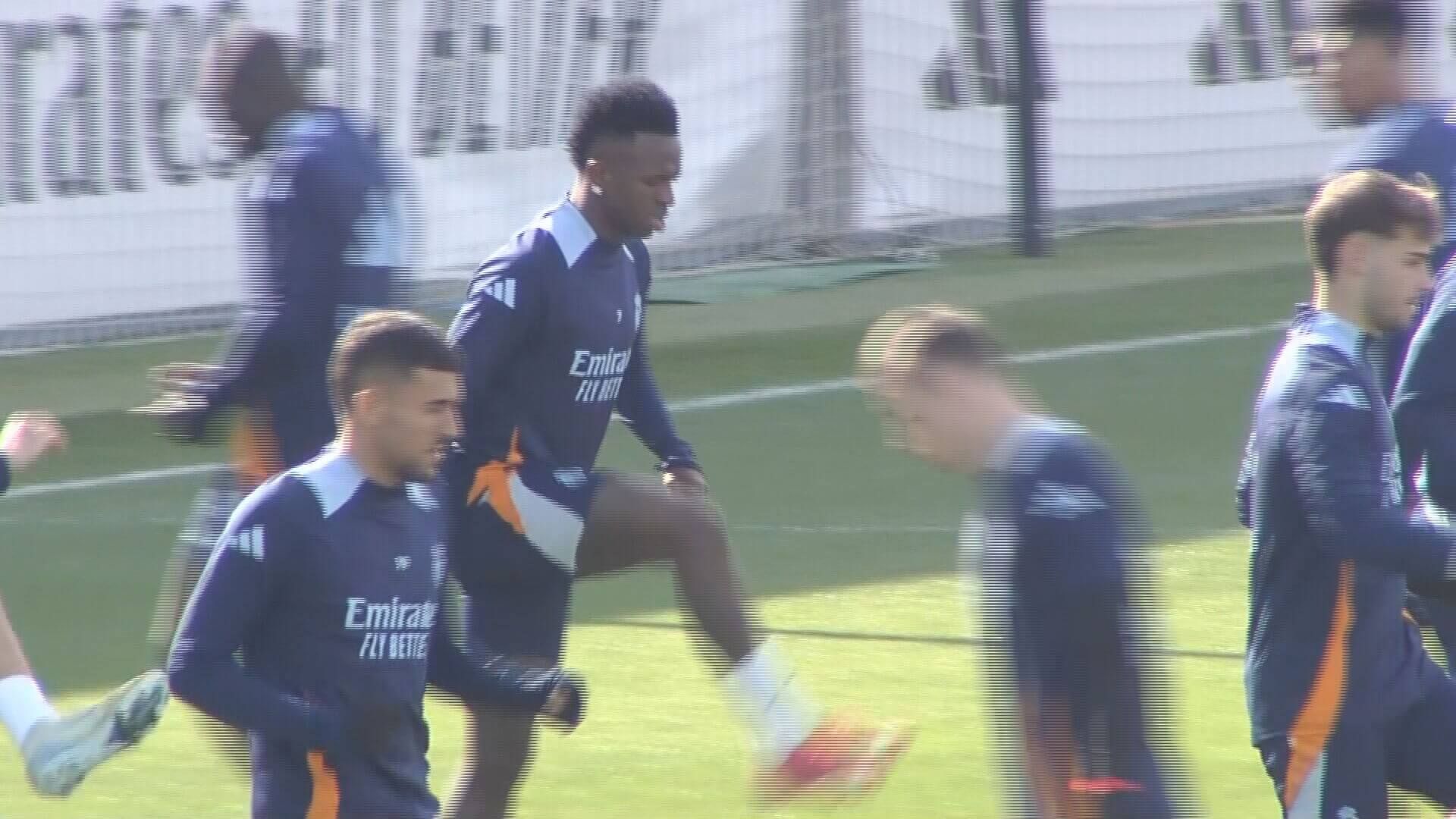 Vinicius, durante el entrenamiento