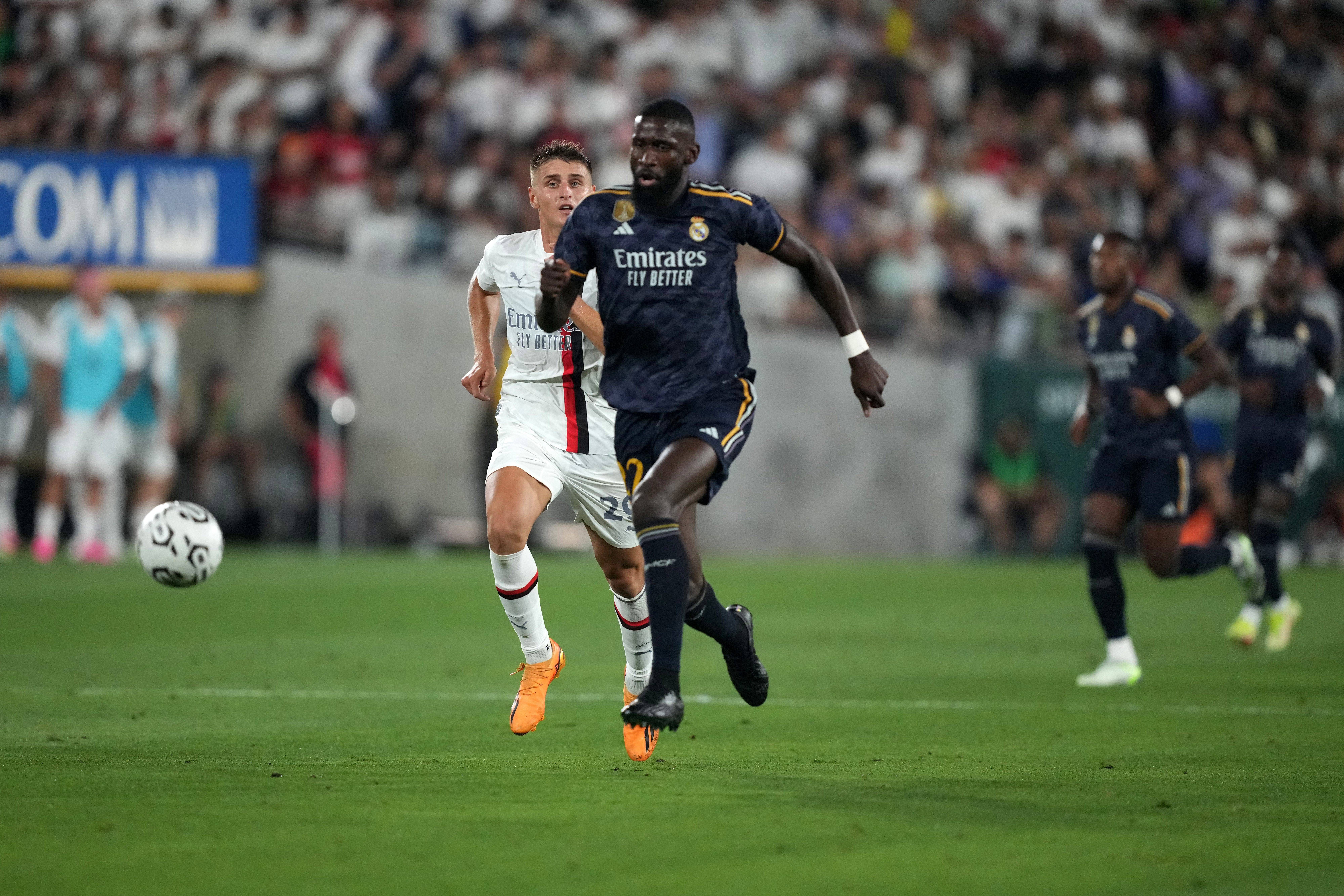 Antonio Rüdiger, en un partido de pretemporada del Real Madrid.