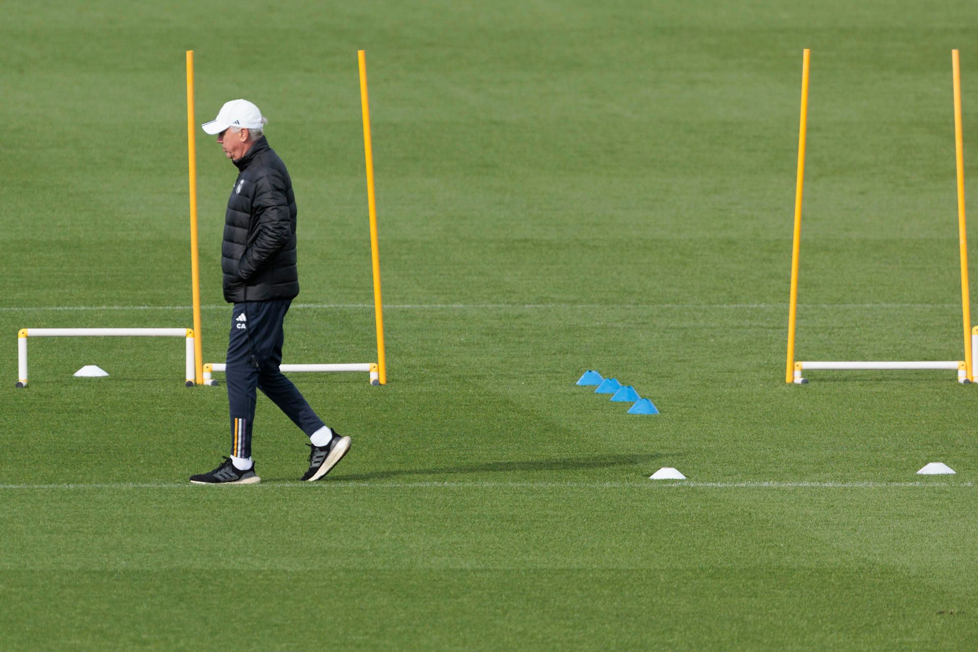  Carlo Ancelotti, en un entrenamiento con el Real Madrid.
