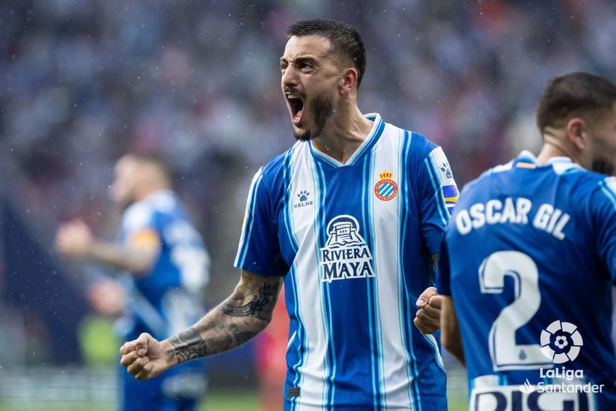  Joselu celebra su gol en el Espanyol-Getafe.