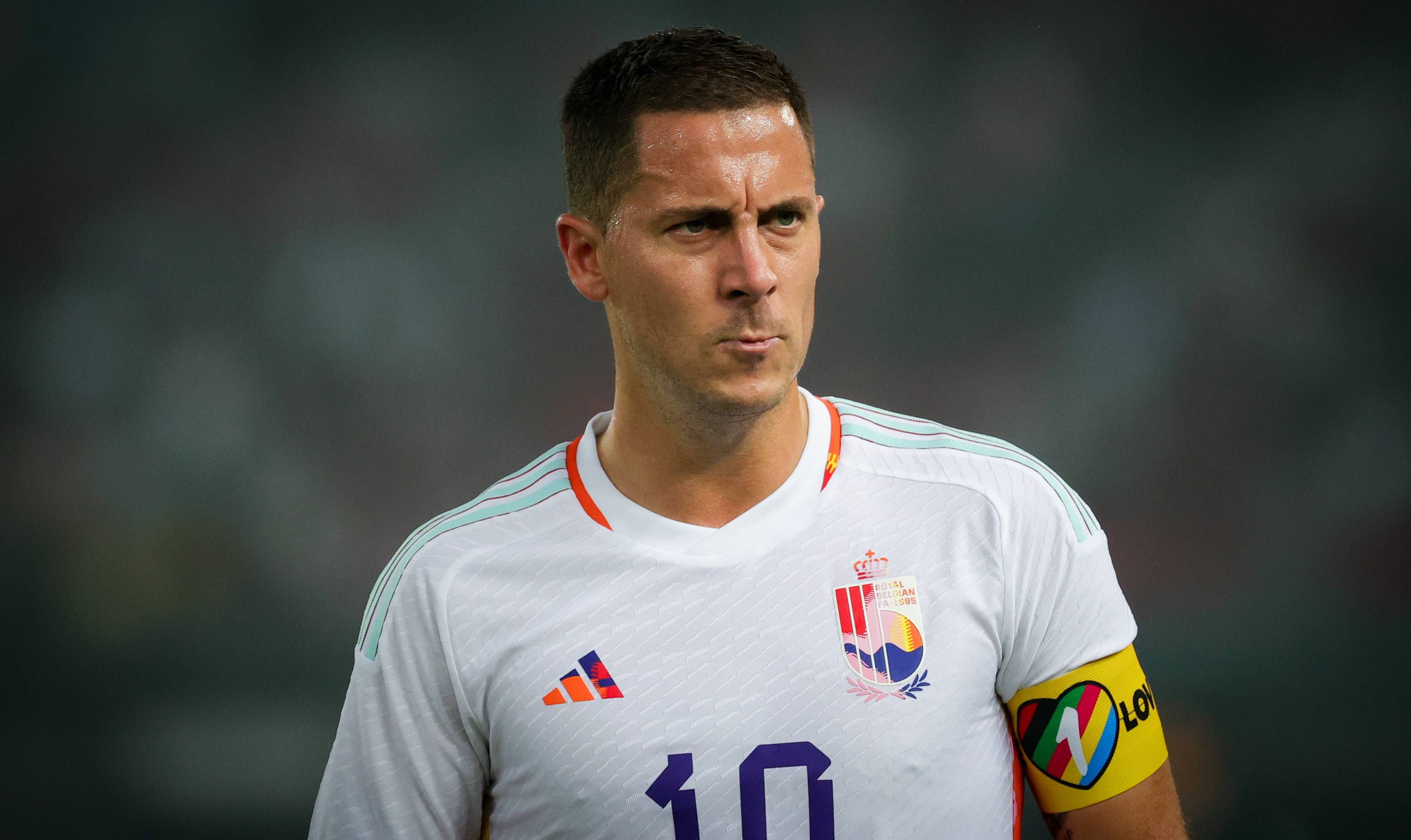  Eden Hazard, con Bélgica en un amistoso antes del Mundial de Qatar.