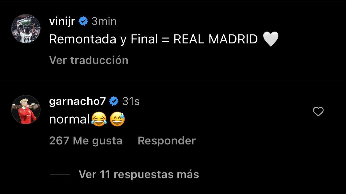  El mensaje de Alejandro Garnacho riéndose del Barcelona.