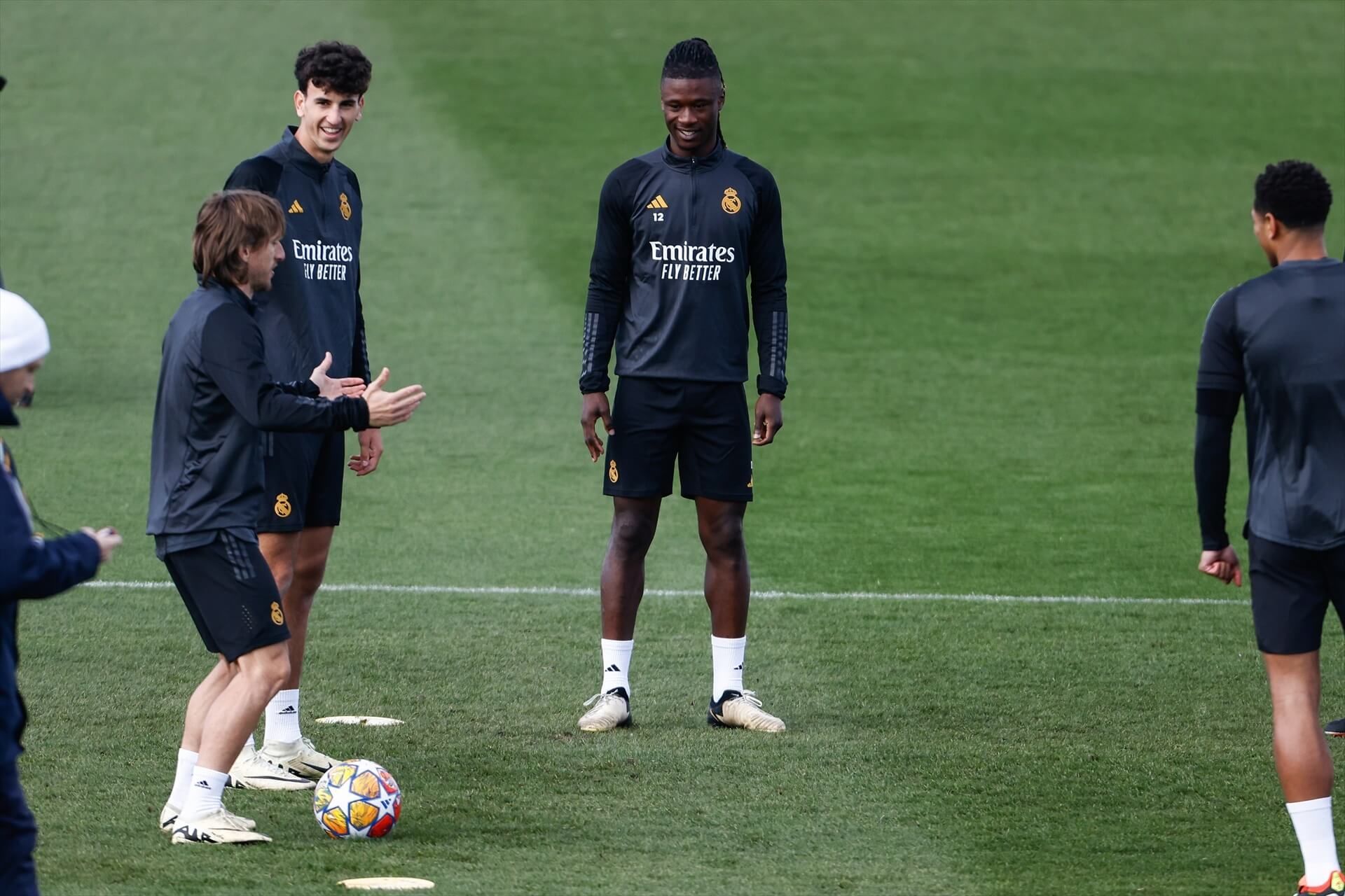 Jacobo, en un entrenamiento del primer equipo del Real Madrid