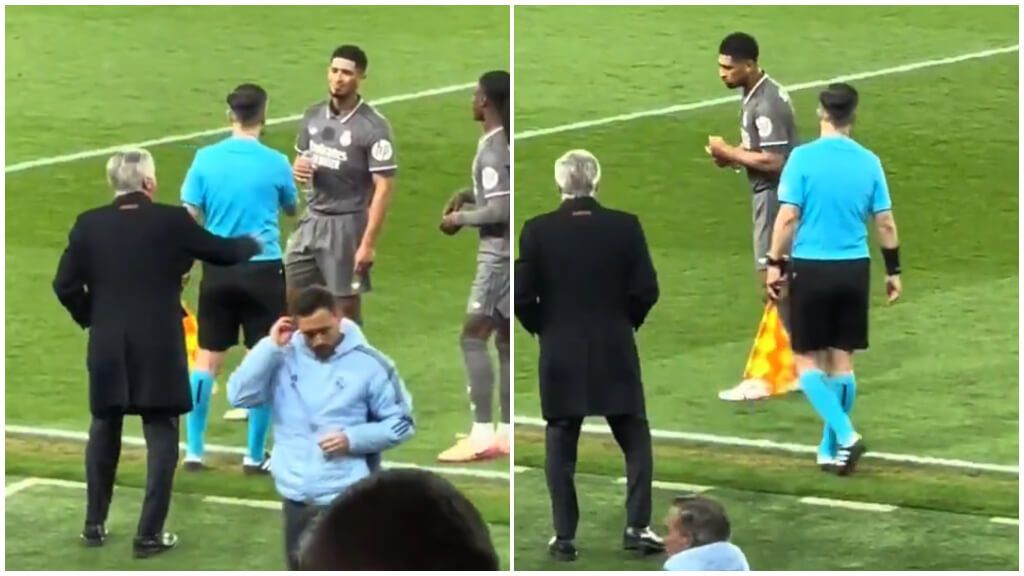  Jude Bellingham se mostró contrariado ante las indicaciones de Carlo Ancelotti.