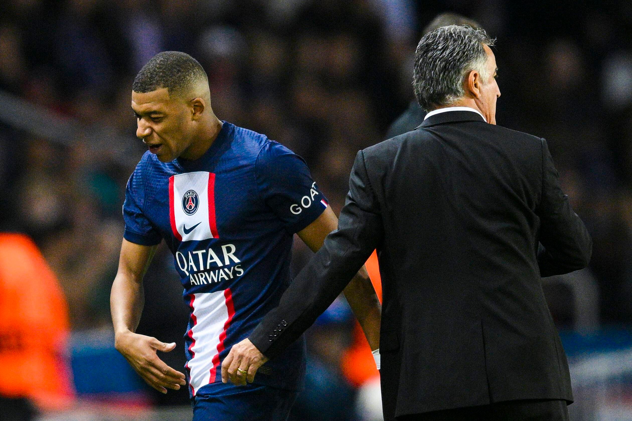  Mbappé, tras ser sustituido por Galtier en el PSG.