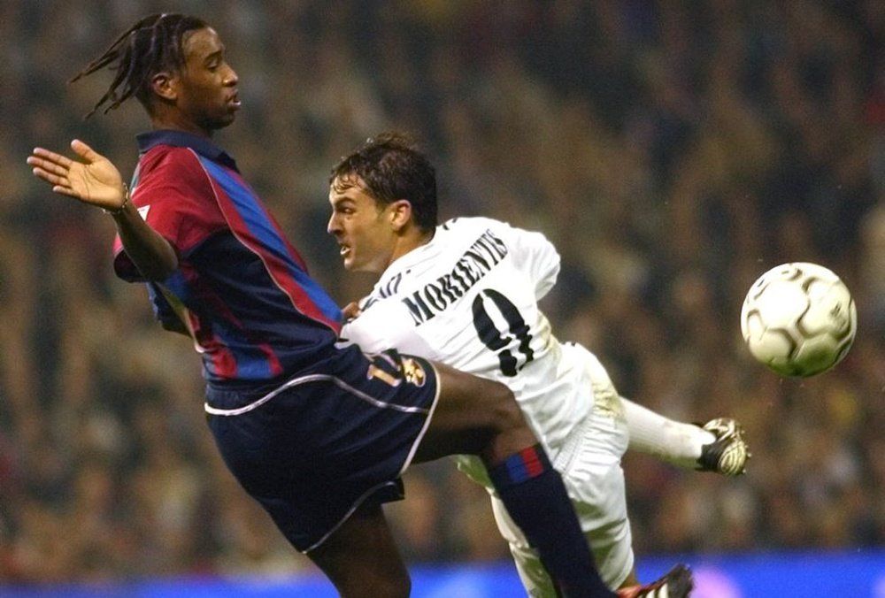  Fernando Morientes, con la camiseta del Real Madrid .