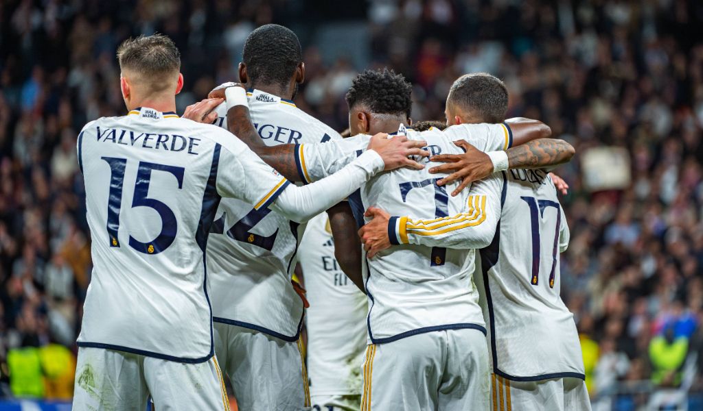 Plantilla del Real Madrid celebrando un gol (Fuente: Cordon Press)