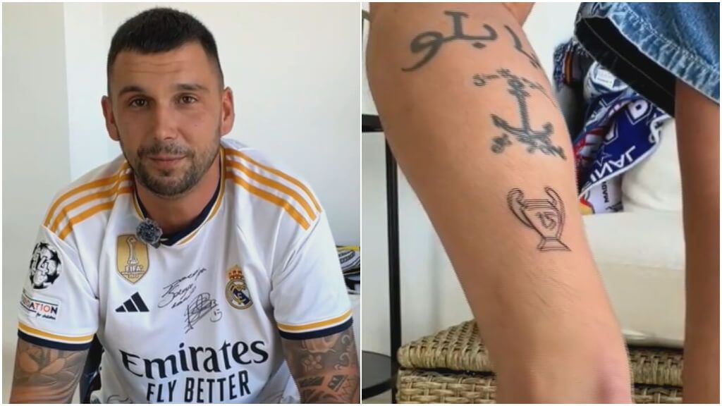  Sergio, el fan del Madrid que se tatuó la decimoquinta en el Bernabéu
