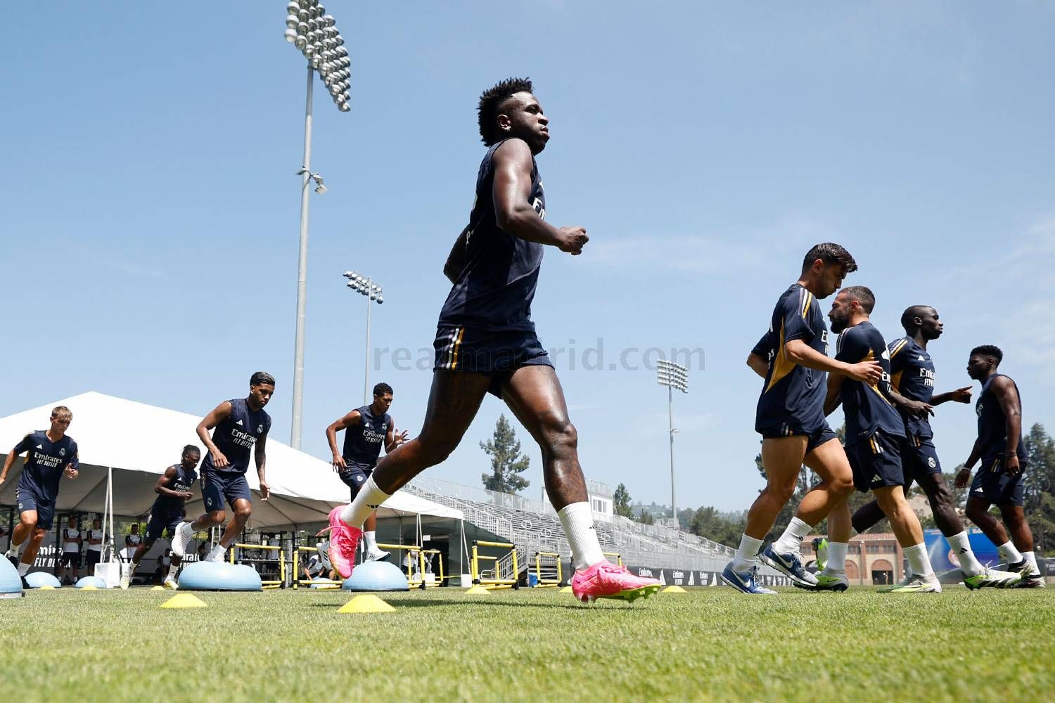 Vinicius, en un entrenamiento en Los Ángeles.