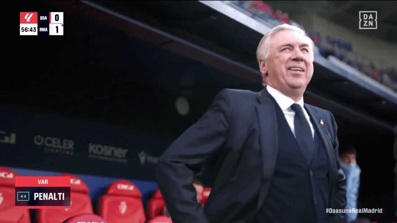  Ancelotti se echa a reír con el penalti de Camavinga (DAZN)