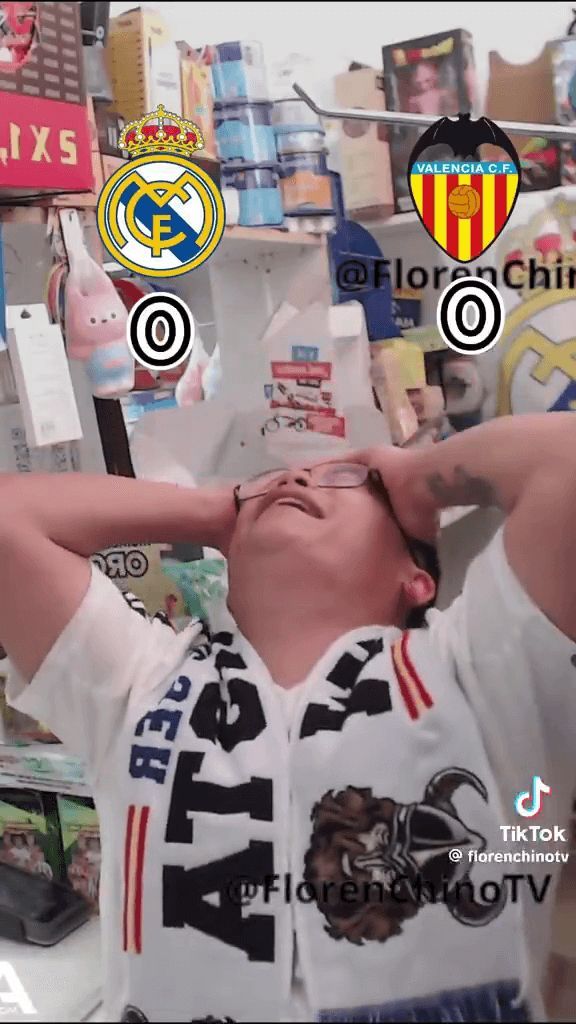 Florenchino sufriendo con el penalti pitado a Mbappé (Redes Sociales)