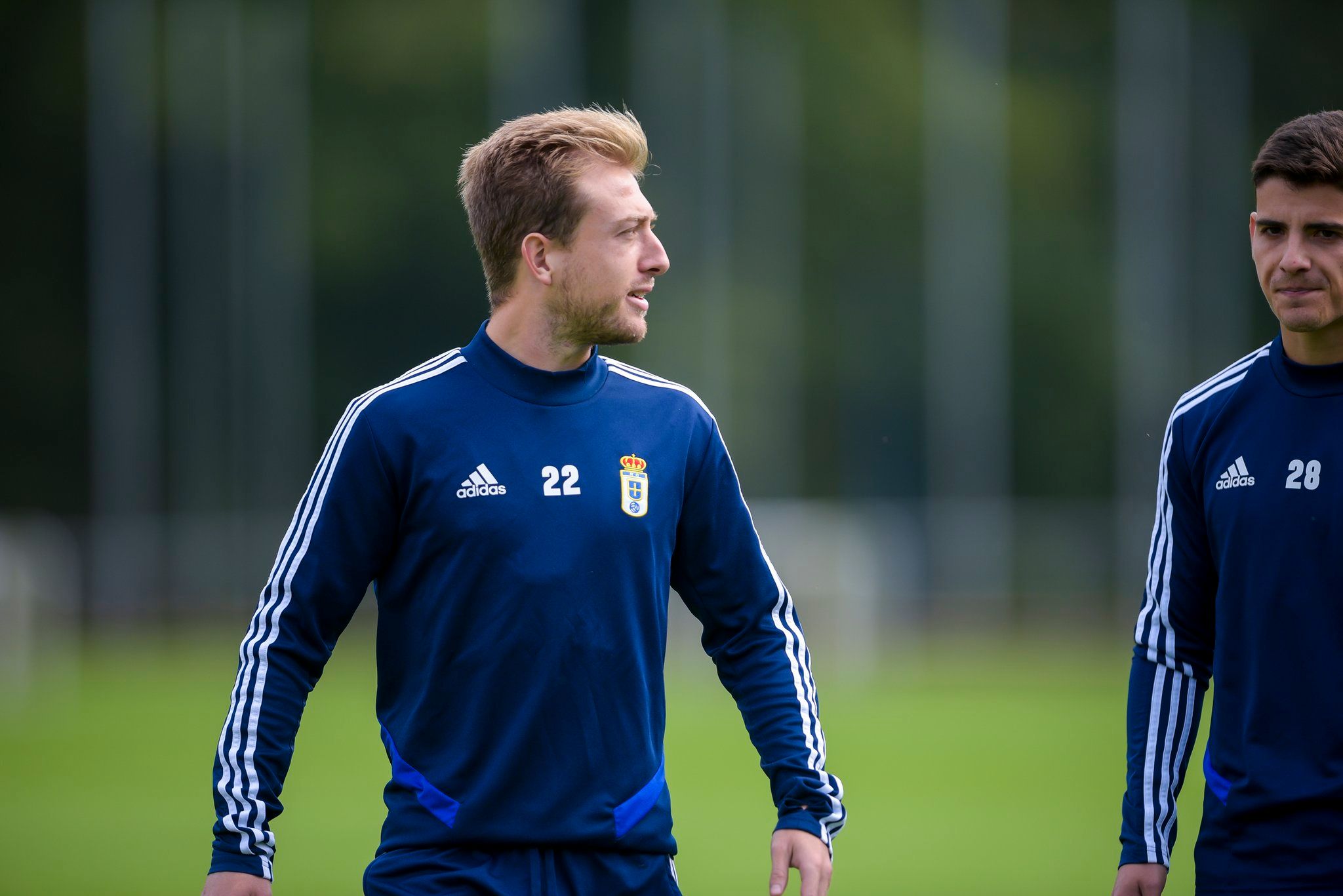  Edu Cortina, durante un entrenamiento con el Real Oviedo.