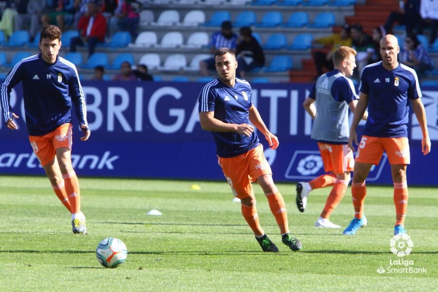  Joselu, antes del Ponferradina-Oviedo.