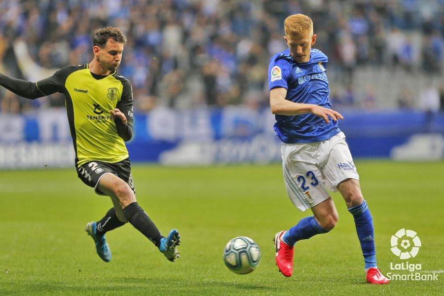 Mossa, durante el Real Oviedo-Tenerife.
