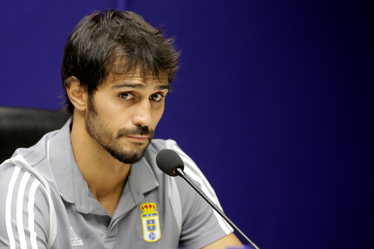 Arribas, durante su presentación con el Real Oviedo.