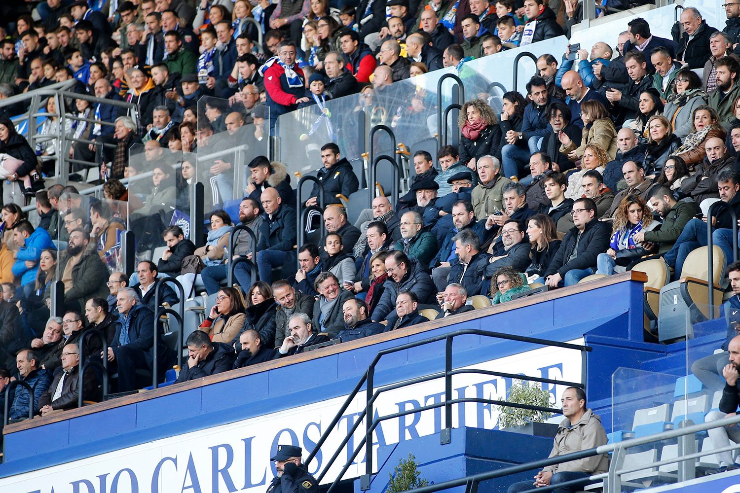  El palco del Carlos Tartiere esta tarde.