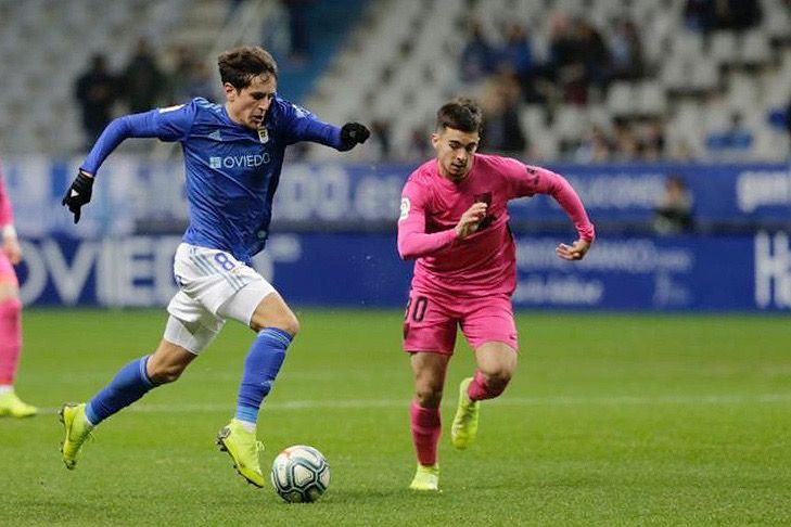  Sangalli, durante el Real Oviedo-Málaga.