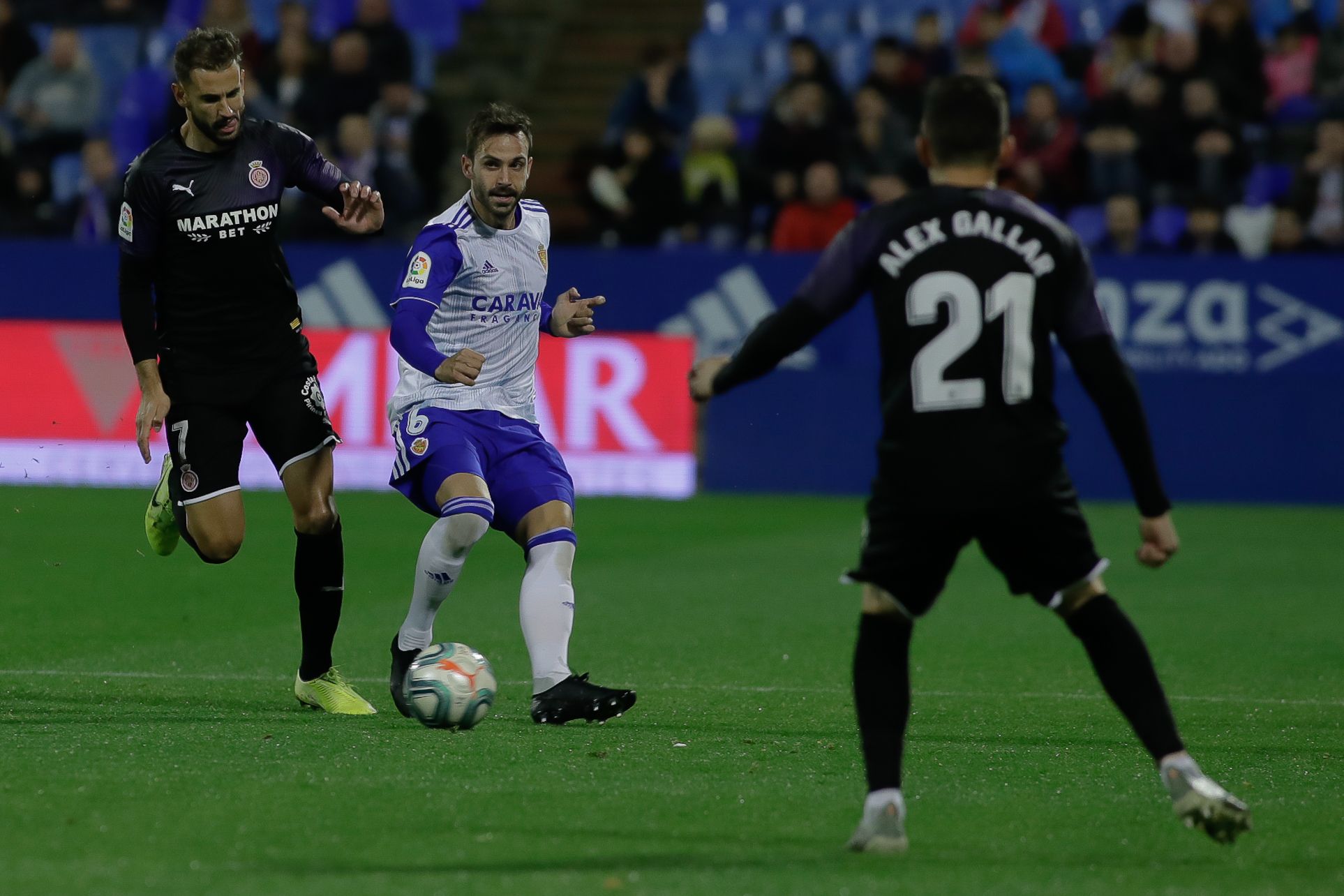  Alberto Guitián, durante el Real Zaragoza-Girona.