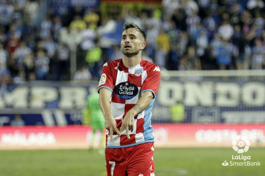  Sebas Moyano celebra un gol con el Club Deportivo Lugo.