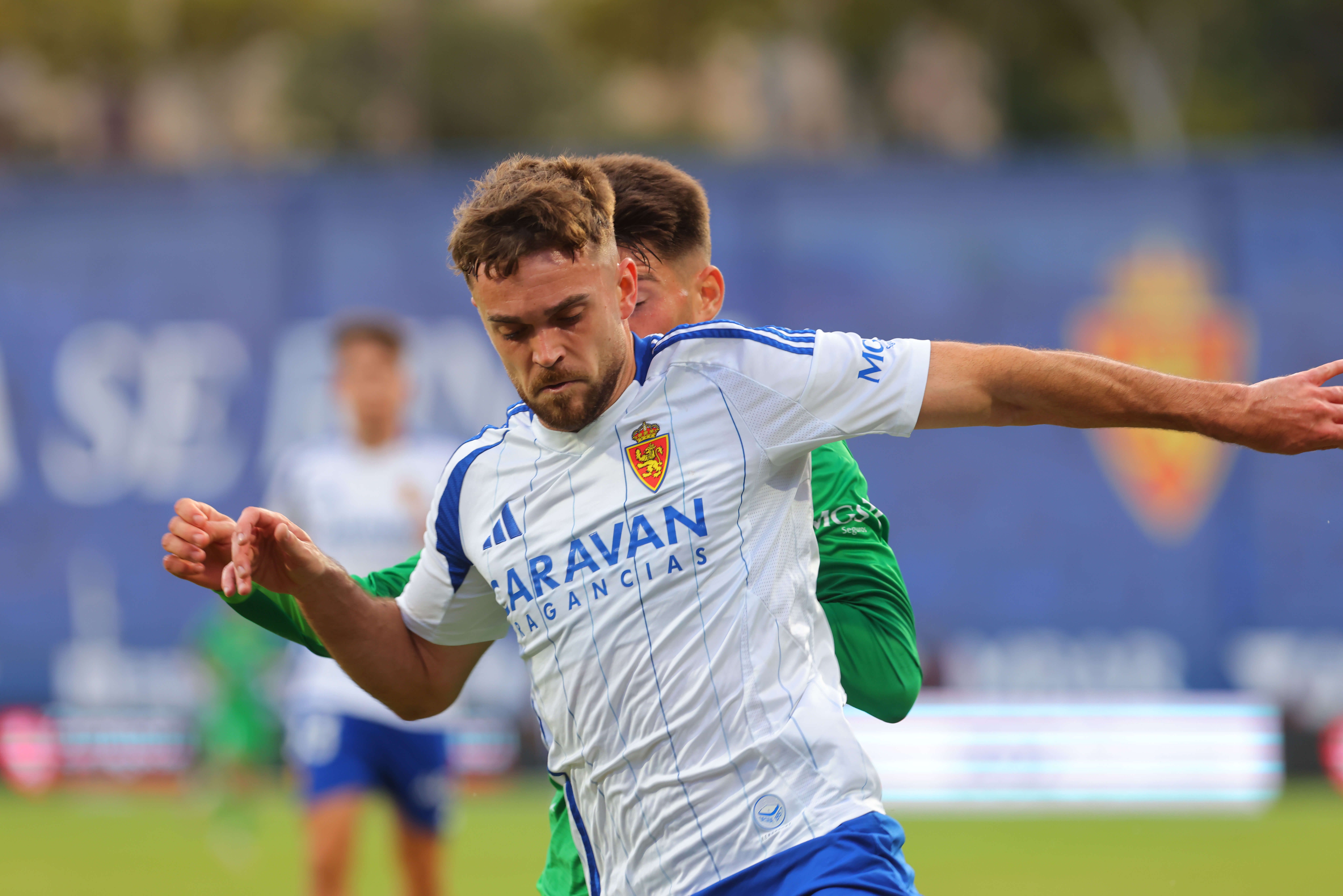 Mario Soberón, en un partido con el Real Zaragoza.