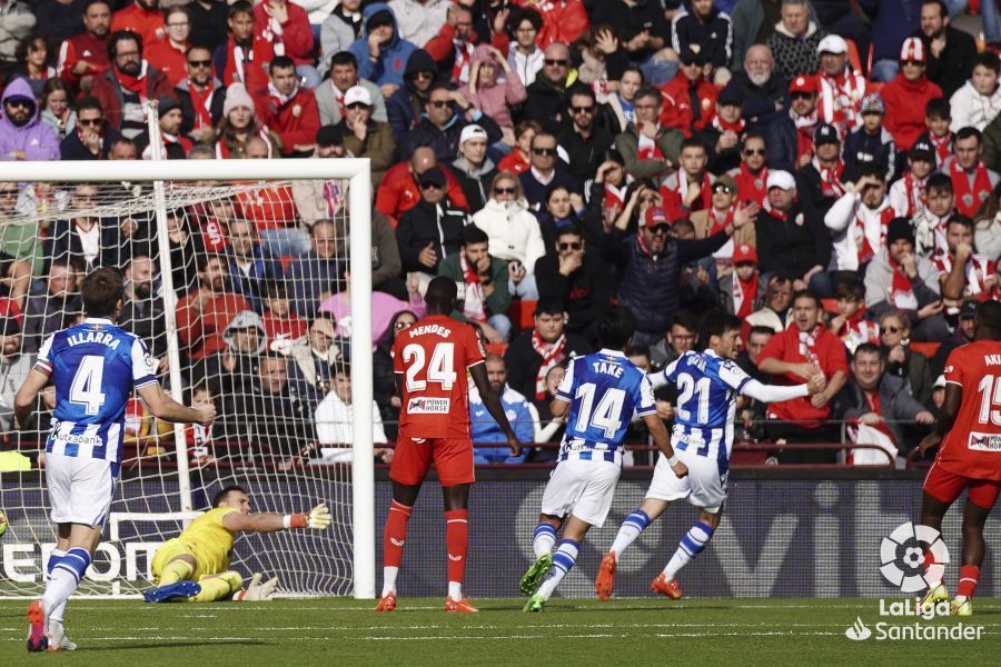  Gol de Silva para hacer el 0-1 de la Real Sociedad ante el Almería en el Power Horse Stadium.