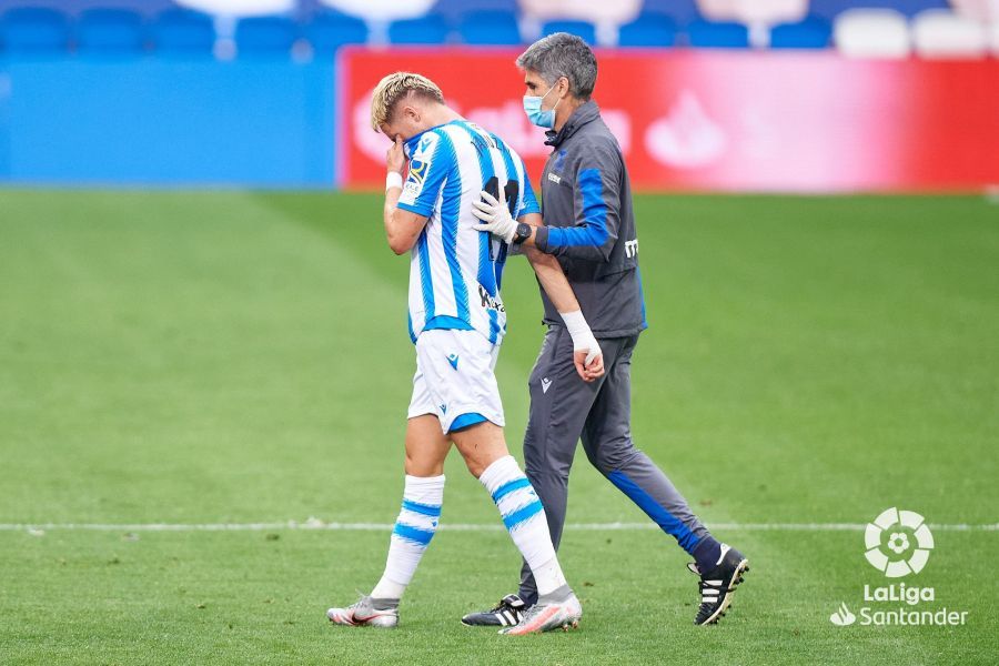  Adnan Januzaj se marcha lesionado del partido frente al Espanyol.