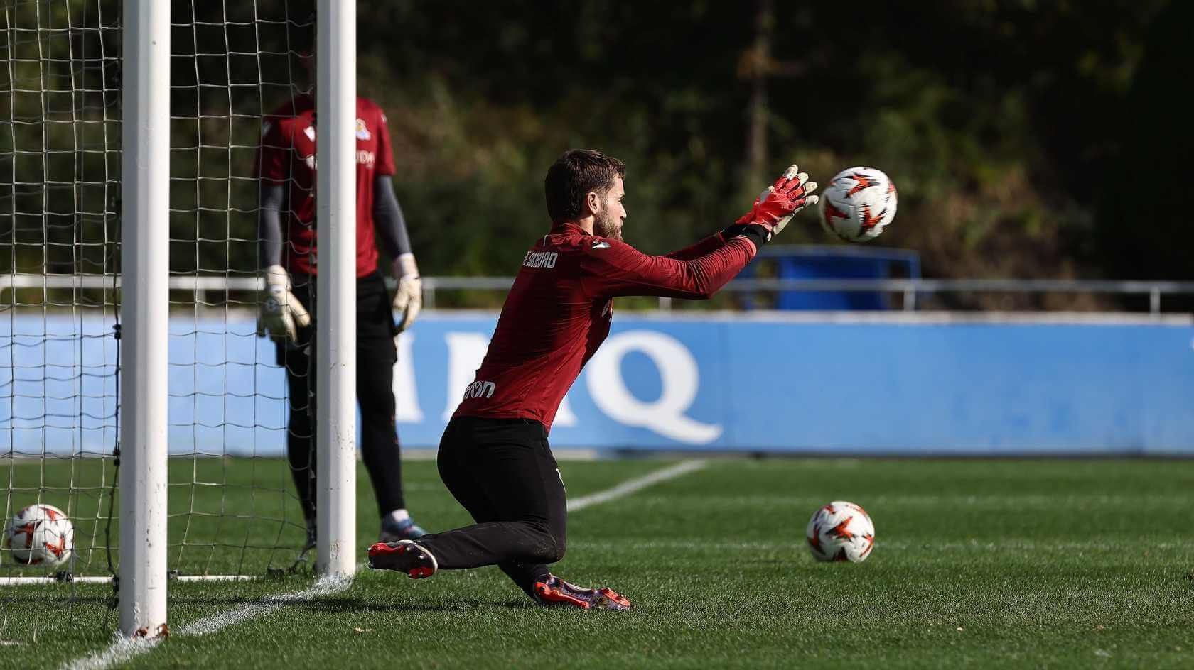  Álex Remiro, portero de la Real Sociedad en Zubieta.