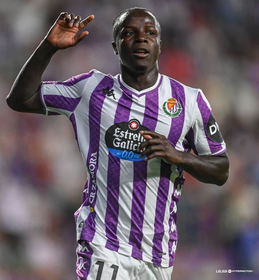  Amath celebra su segundo gol ante el Ceuta.