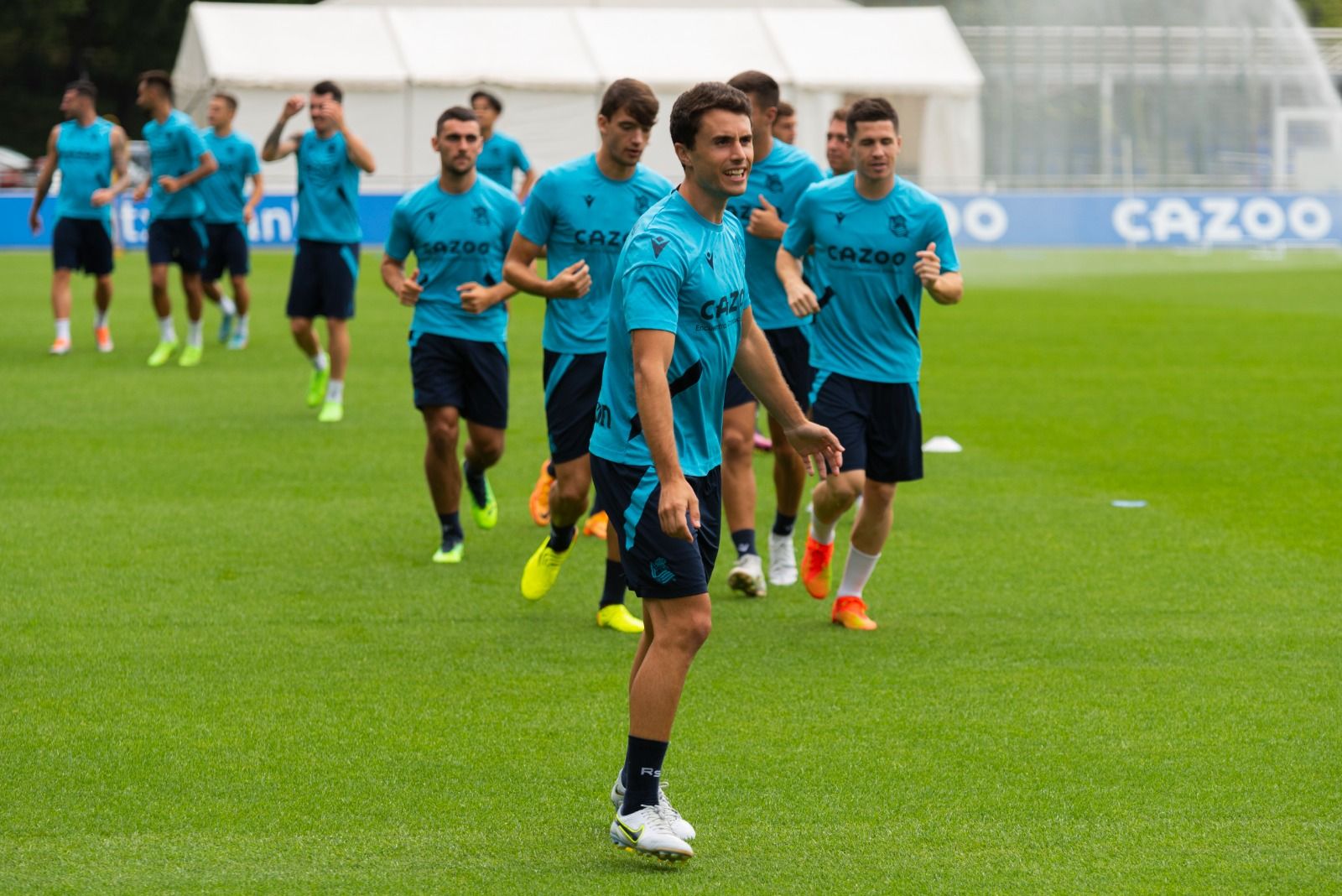  Ander Guevara, en un entrenamiento en Zubieta.