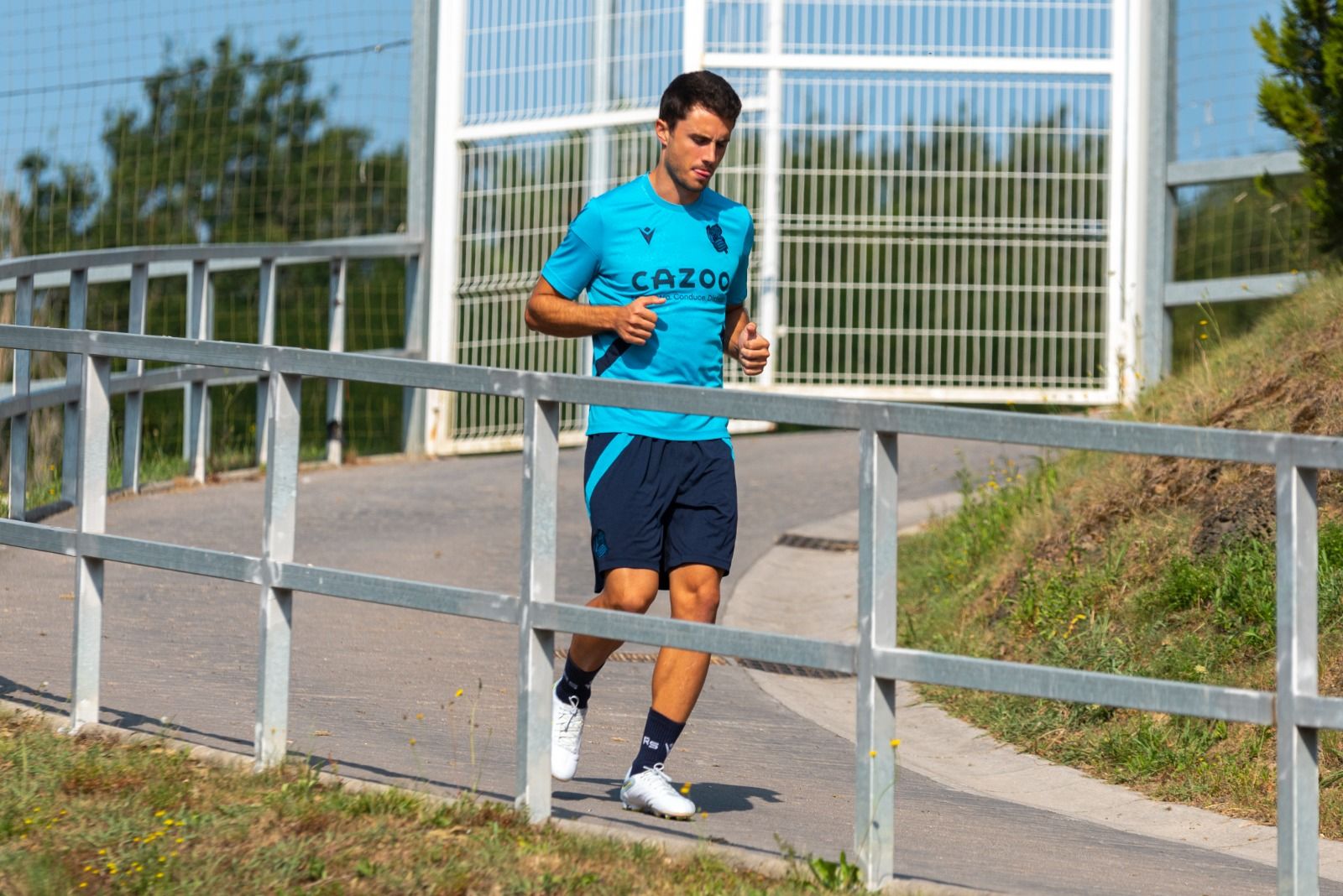  Ander Guevara, en un entrenamiento en Zubieta.