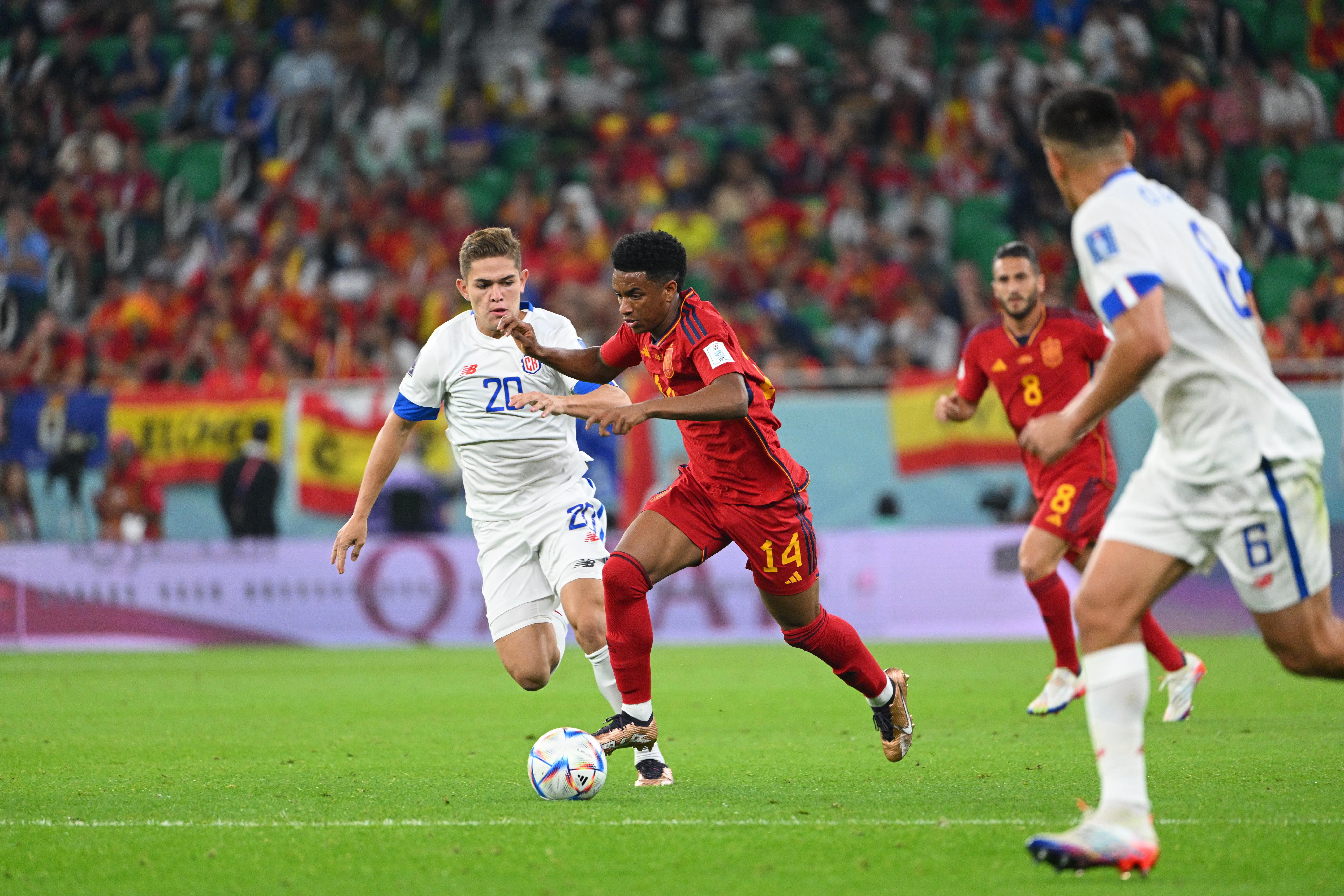 Balde, durante el España-Costa Rica.