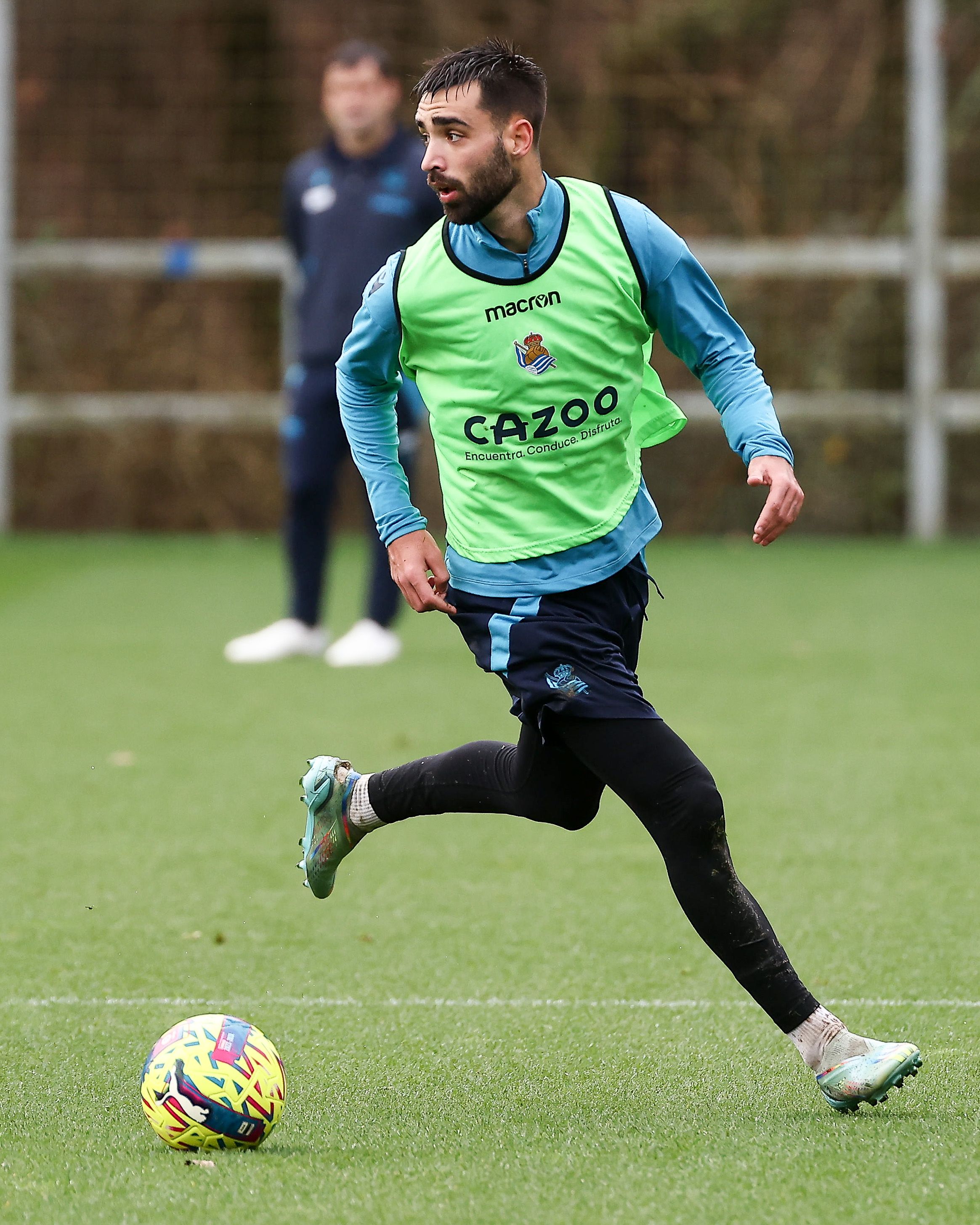 Brais Méndez, en el entrenamiento de este miércoles en Zubieta.