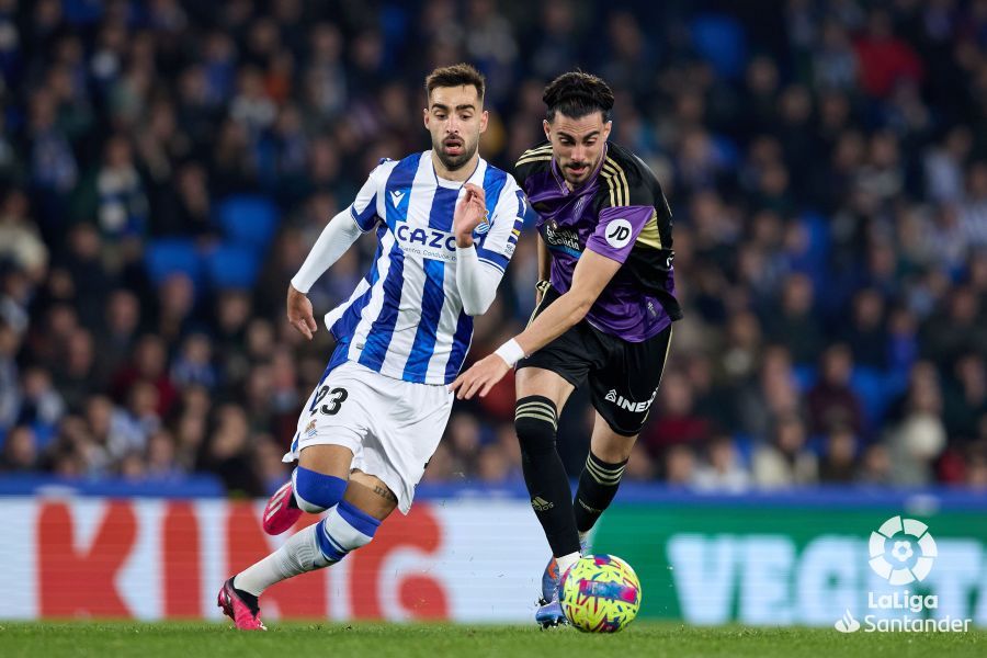 Brais Méndez salió en la segunda mitad del Real Sociedad-Real Valladolid.