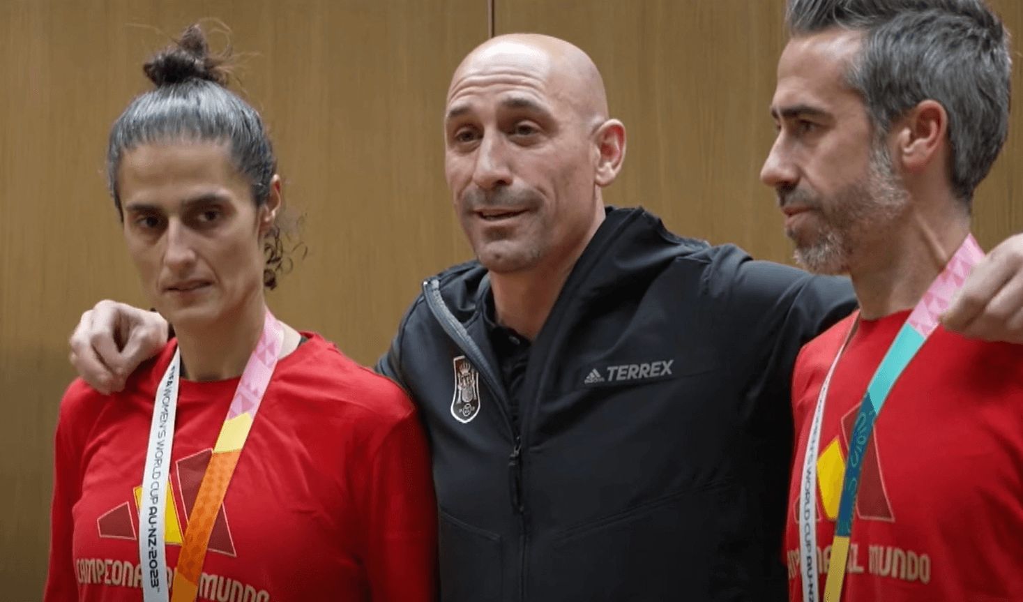  Luis Rubiales, con Montse Tomé y Jorge Vilda