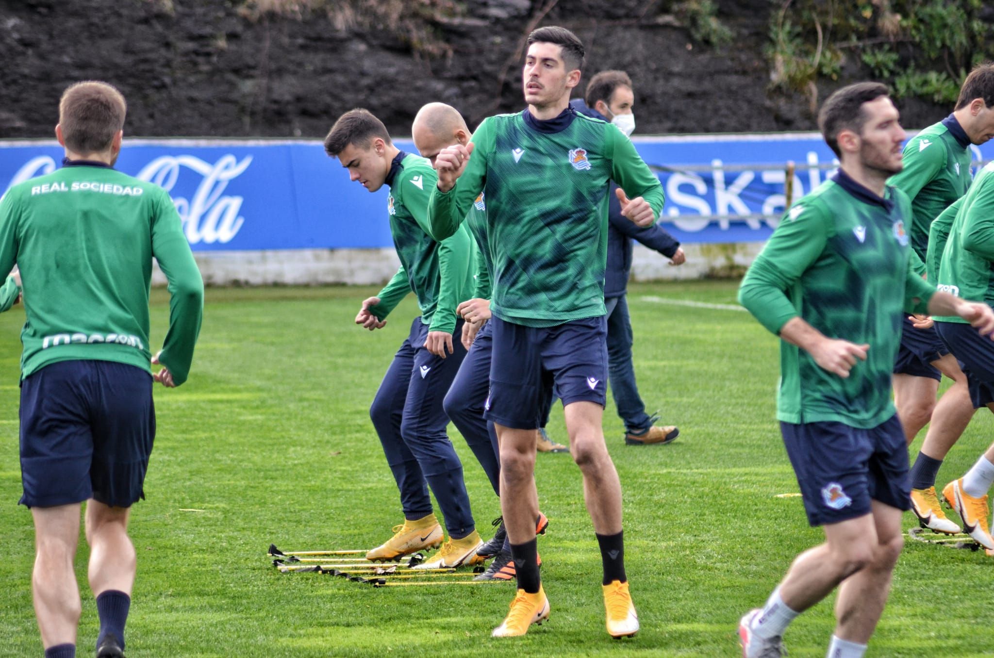 Carlos Fernández, en un entrenamiento en Zubieta.